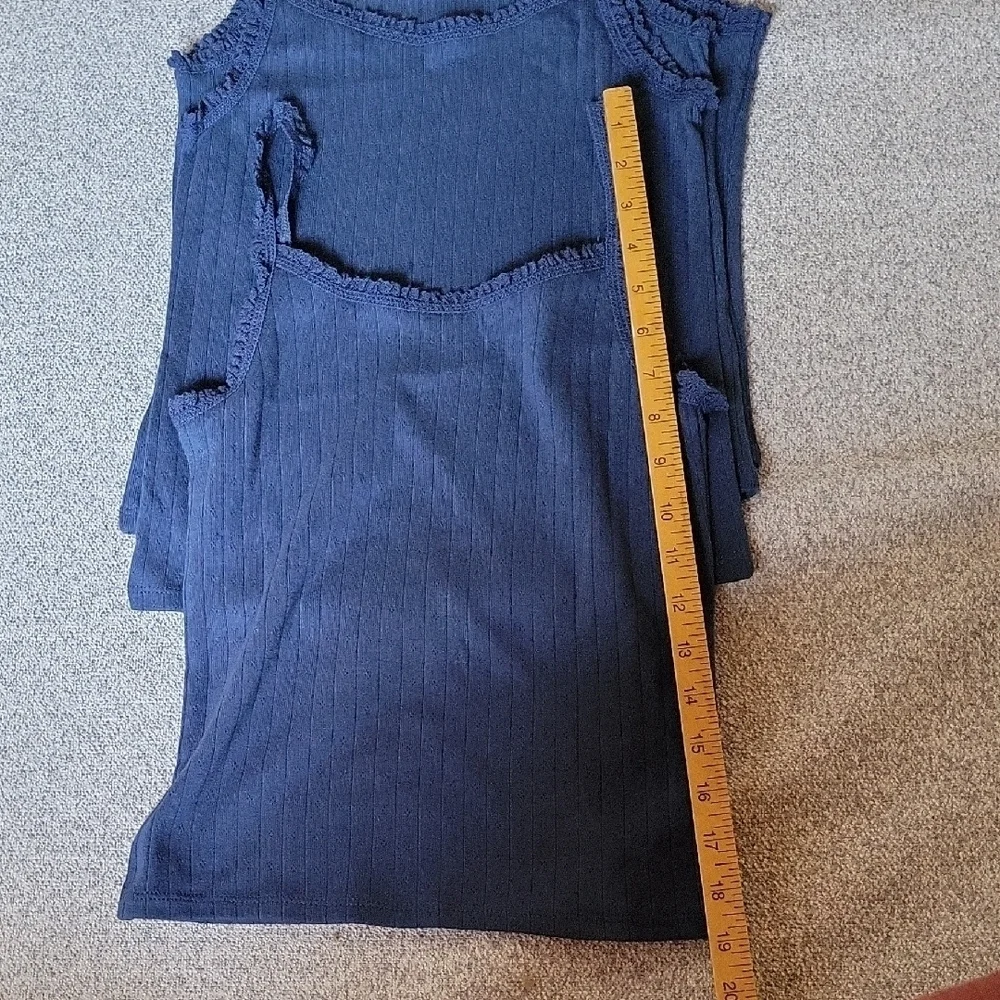Art Class Blue Girls  Cotton Tank Top  Size L 10-12 Blue Navy Bundle Of 4 New